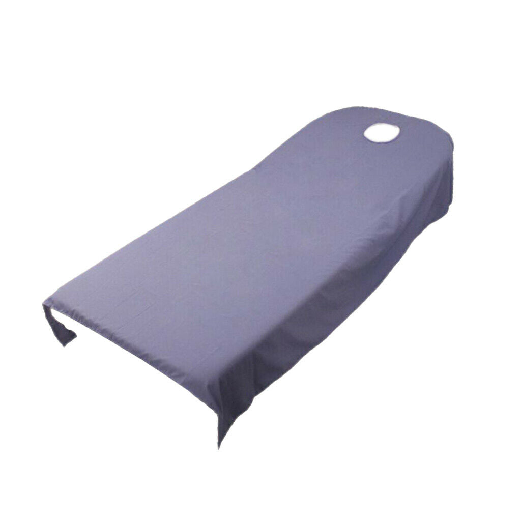 2 Pieces Spa Massage Table Cover Cosmetic Hotel Beauty Bed Sheet Grey/Purple