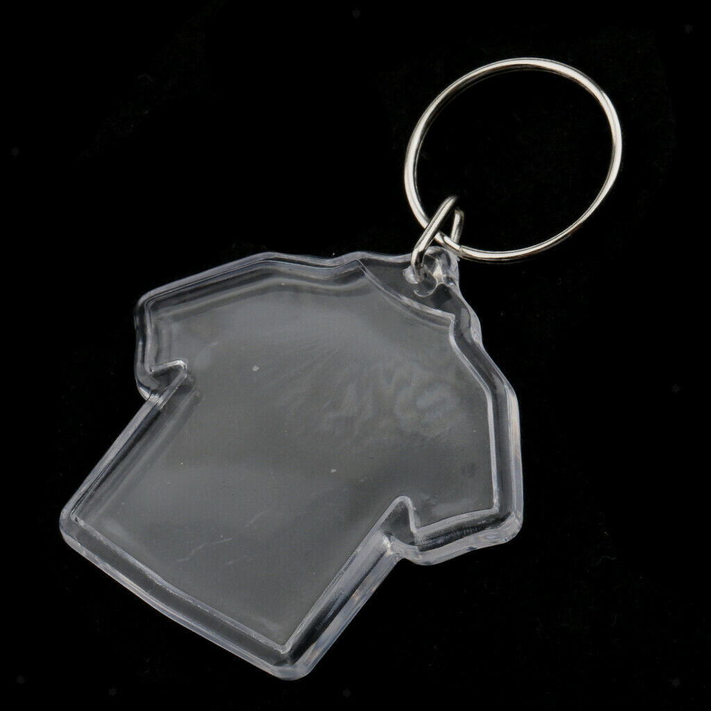 Clothes Shape Acrylic Photo Snap-in Key Chain - 5.0 X 5.5cm (Pack of 10)