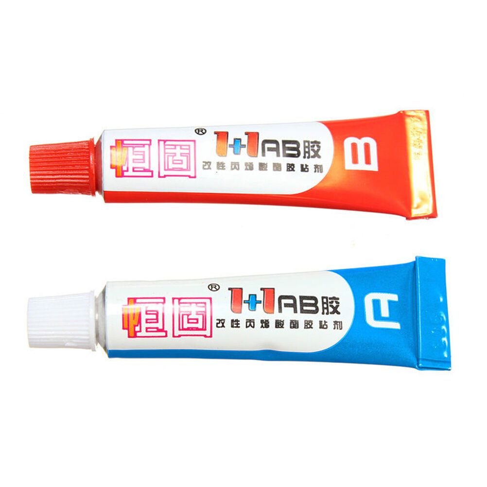 1Set AB Epoxy Glue Strong Adhesive Syringe Cold Weld Plastic Metal Glass RubberB