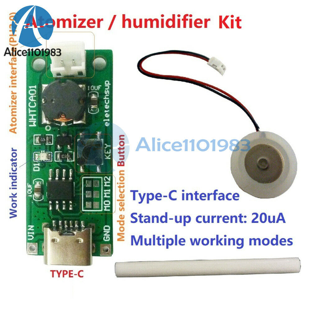 DC 3.7-5.5V Mini Type-C USB Humidifier Controller Atomizer DIY Board Kit