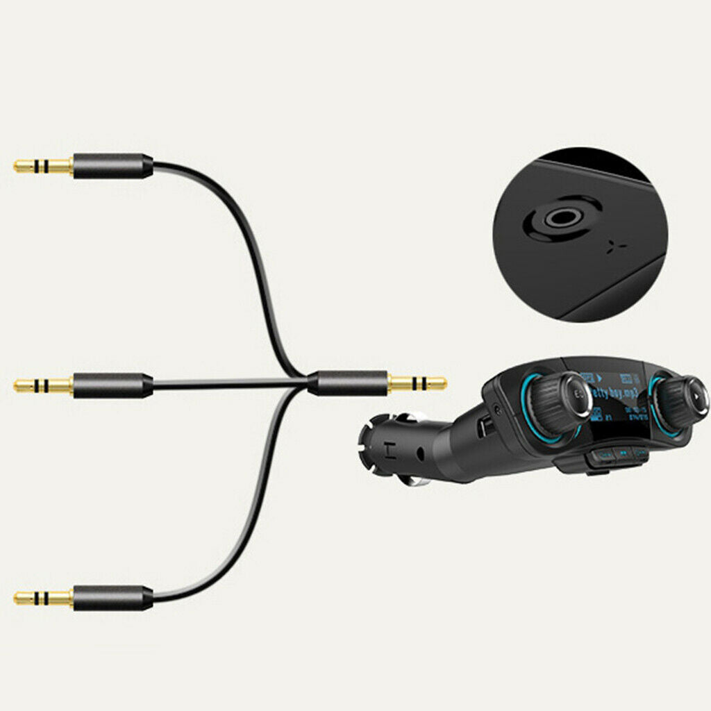 Black In-car Bluetooth FM Transmitter Adapter Dual USB Charger Audio Speaker