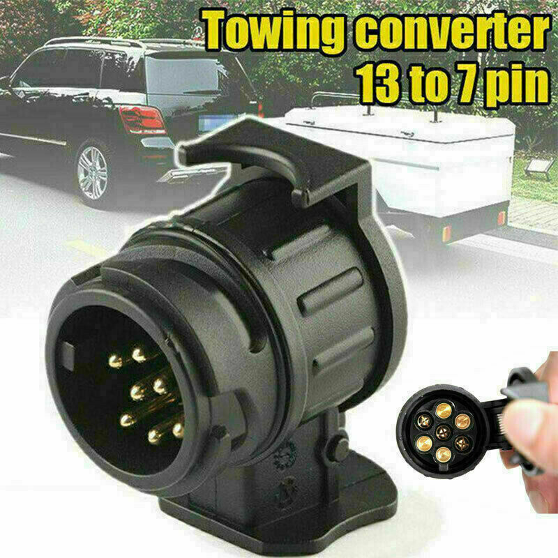 13 to 7 Pin Tow bar Socket Plug Towing Adaptor Converter Trailer Truck Caravan