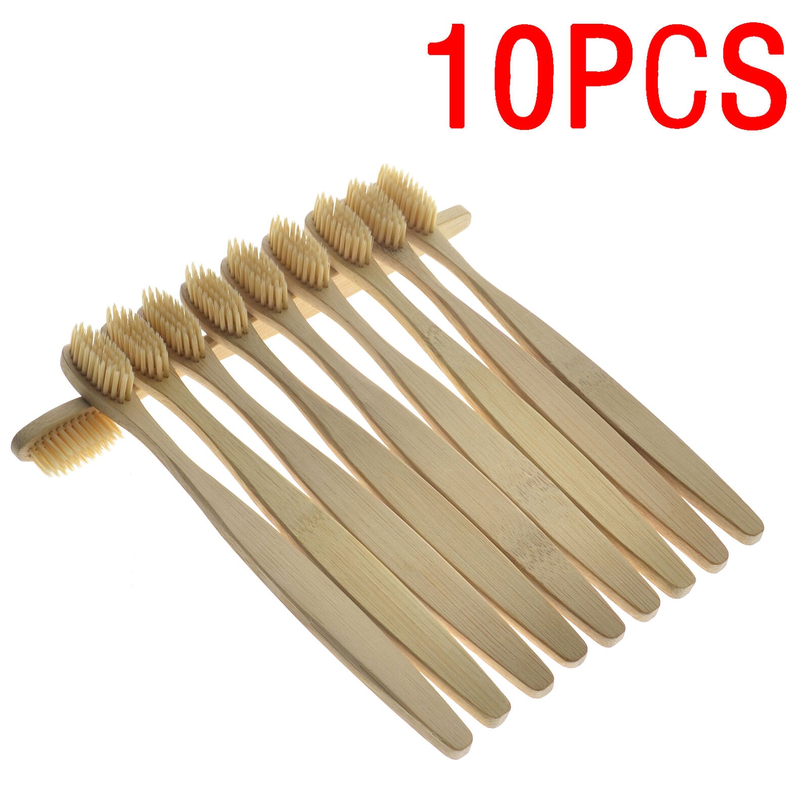 10pcs Bamboo Toothbrush Oral Care Durable Environmental Soft-bristled Brushes