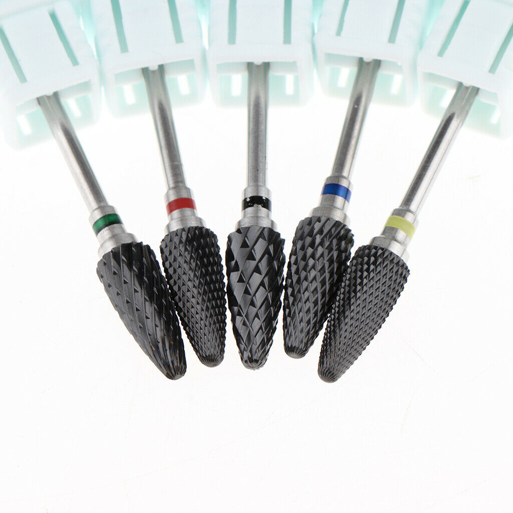 5 Count Tree Shaped Nail Drill Bits Cuticle Cleaner Rotary Burrs Polishing Head