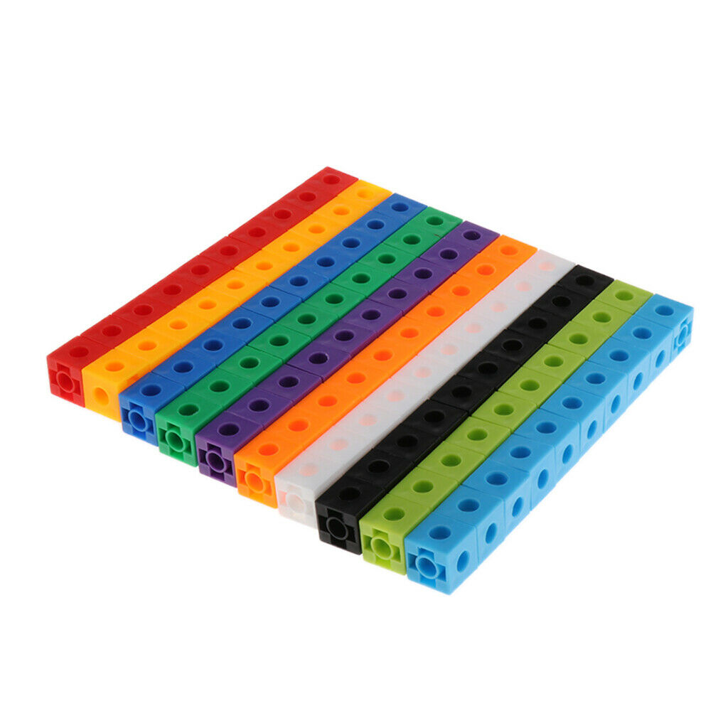 Lots 400 Educational Kids Baby Present Math Link Cube Teaching 10-Color