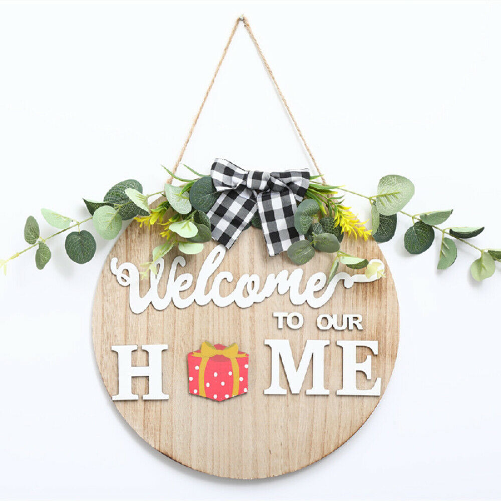 Interchangeable Seasonal Front Door Welcome Sign Wood Sign Hanging Farmhouse