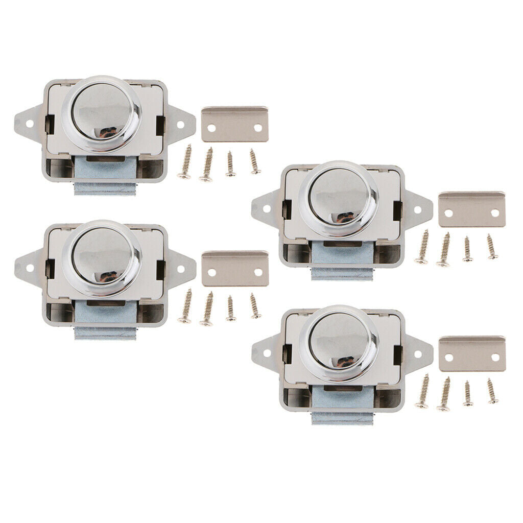 4 Pieces Push Button Catch Lock Latch for Motorhome Trailer RV Boat New