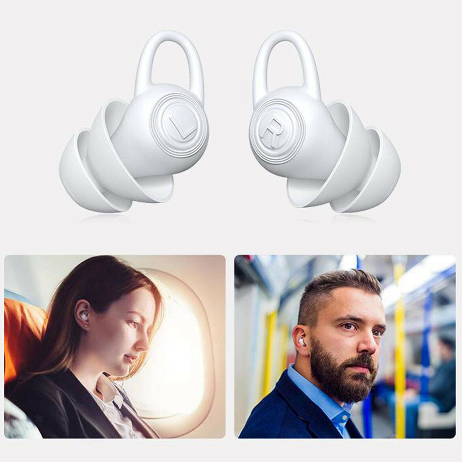Soft Silicone Reusable Washable Ear Plugs for Sleeping Swimming Hearing
