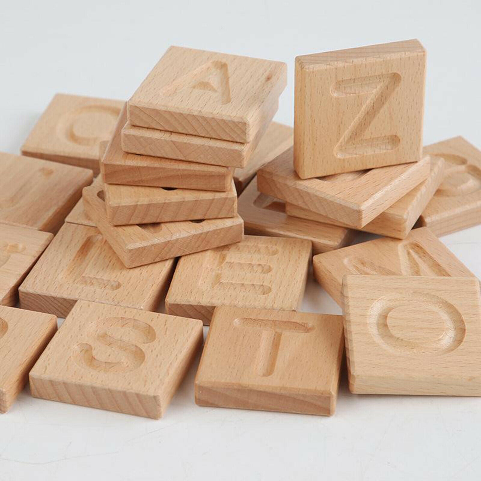 Wooden Alphabet Tracing Board Letters Fine Motor Development Educational
