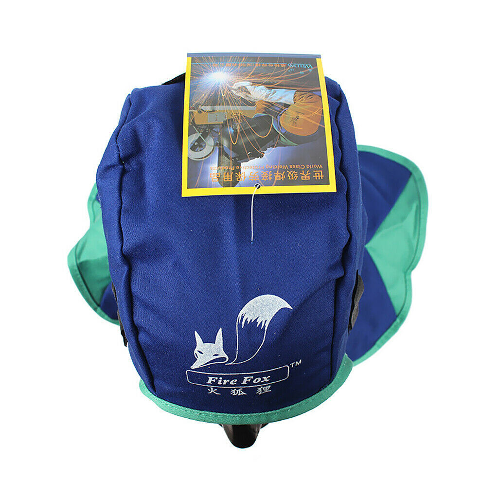 2 Pcs Flame Retardant Safety Helmet Welding Neck Head Protective Hood - Blue