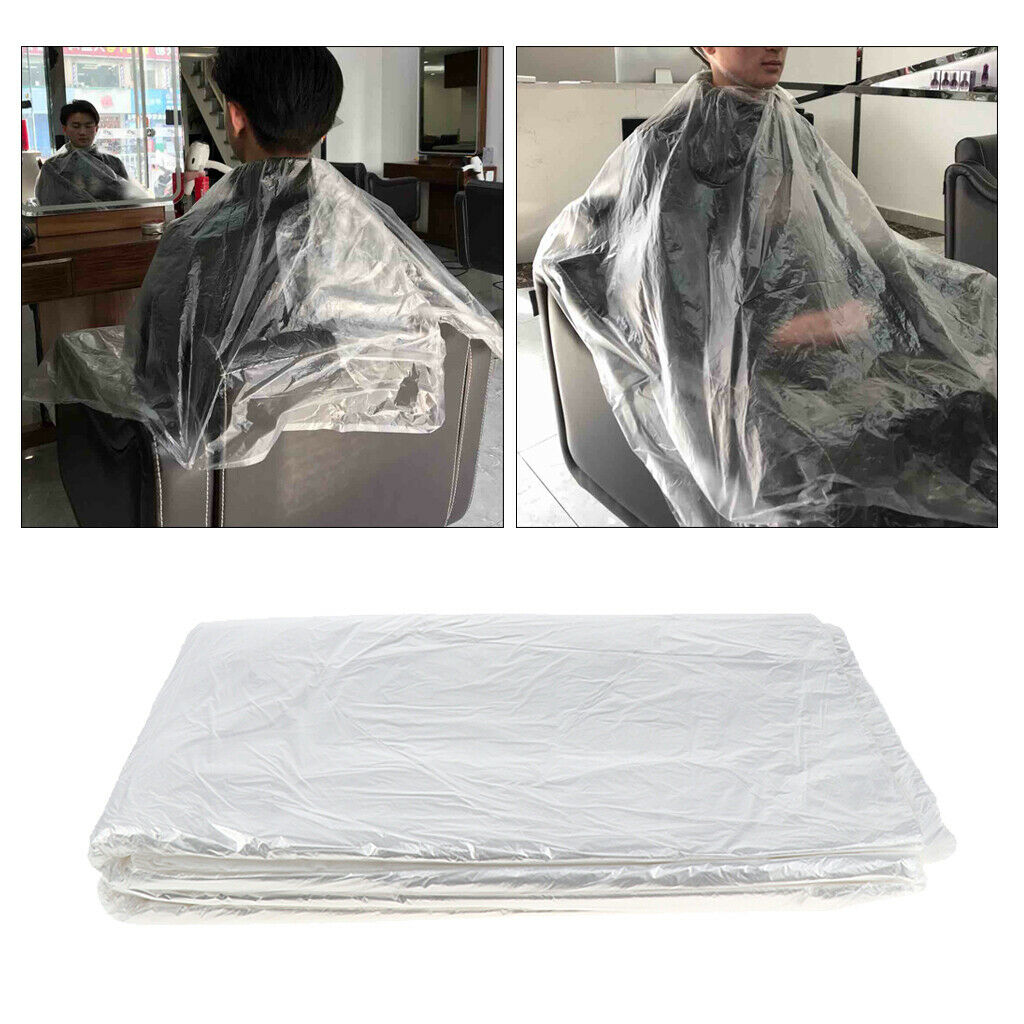 50Pcs Disposable Hair Cut Gown Stylist Capes Cloth + Ear Cover / 100x Gloves
