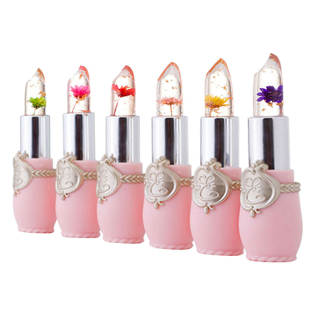 MagiDeal 2Pc Crystal Jelly Flowers Lipstick Lip Balm Temperature