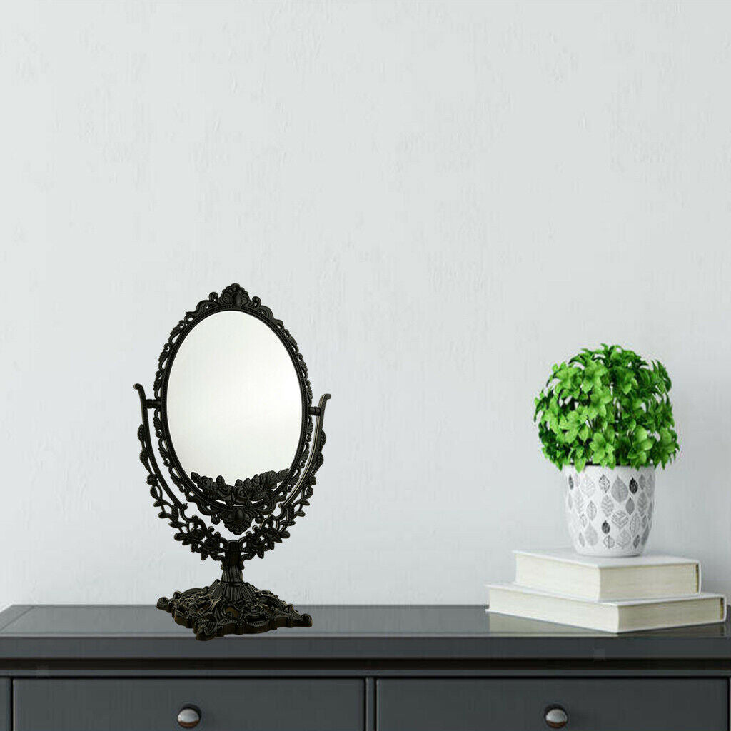 7 inch Double Sided Desktop Makeup Mirror Oval Vanity Mirror, Elegant and