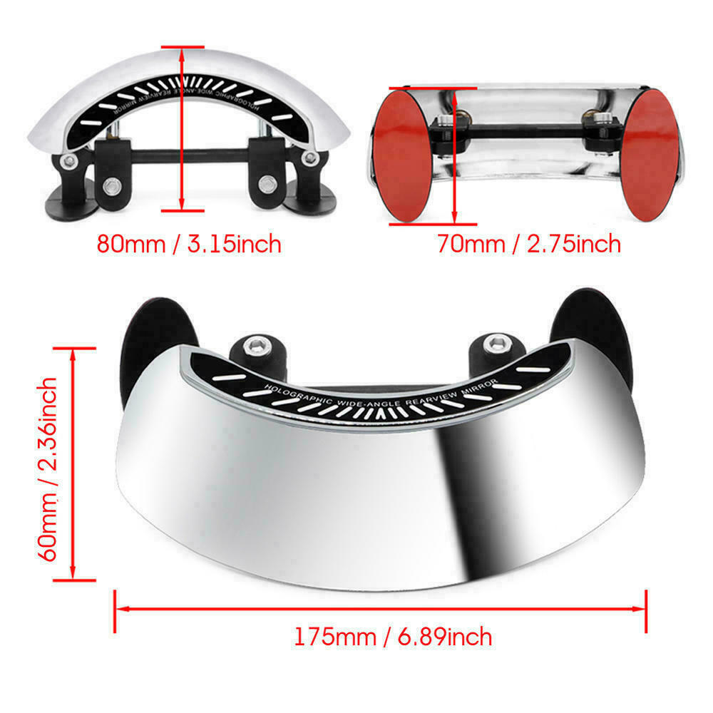 Motorcycle Blind Spot Mirrors 180+ Wide Angle Rearview Safety Auxiliary Mirror