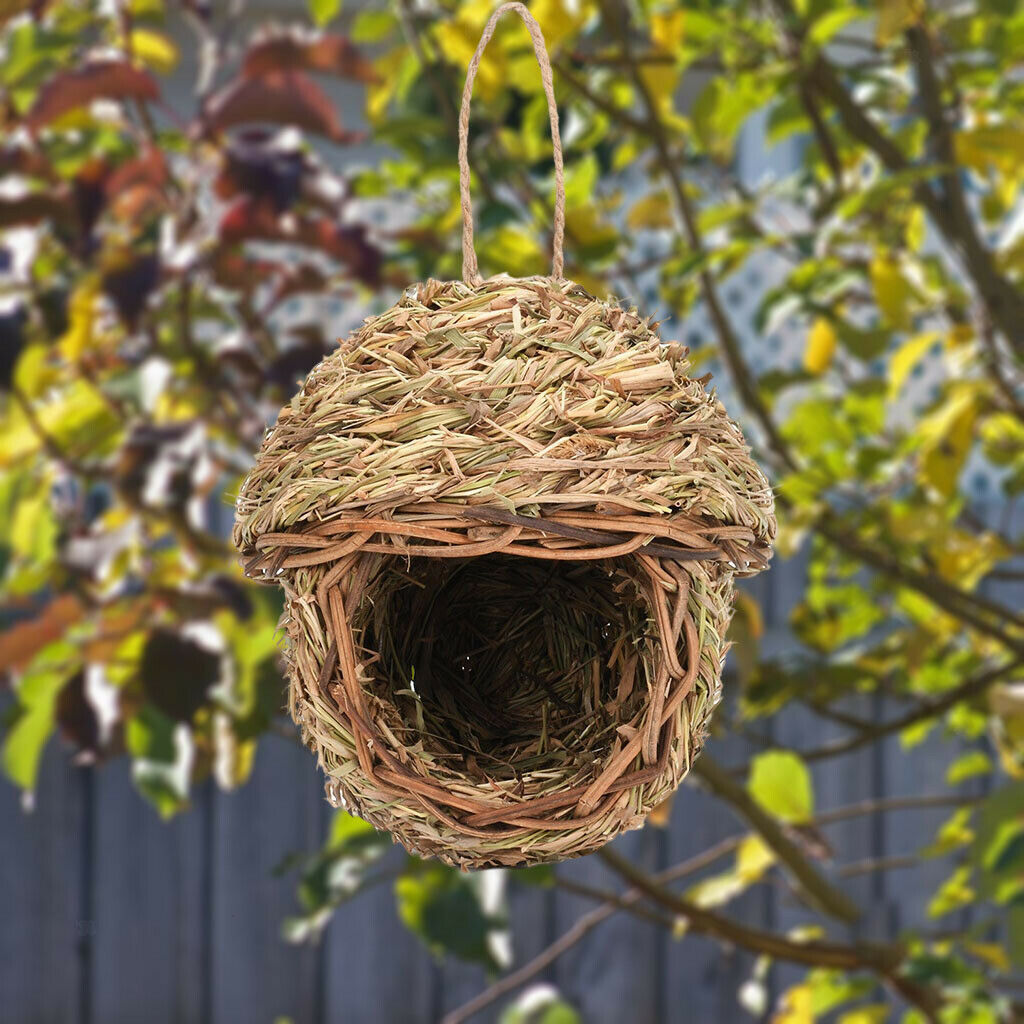 Wooden Bird Nut Handle Bird House Nest Hanging Outdoor Garden Decor