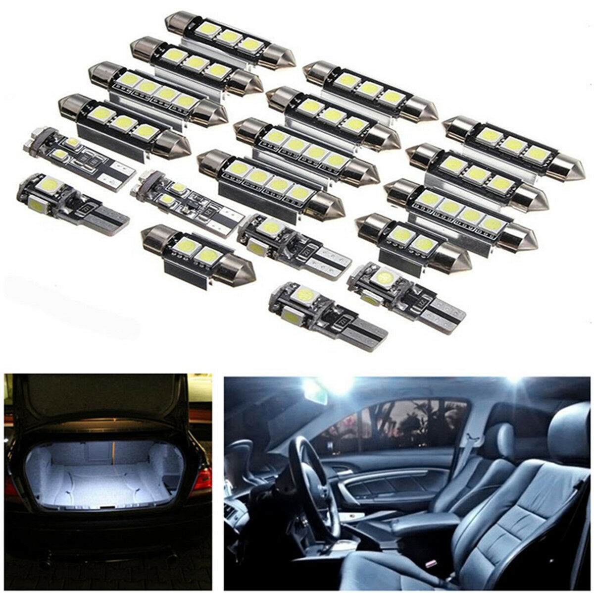 19x High Quality Heat Resistance Design Super Bright Car Interior LED Light Kit