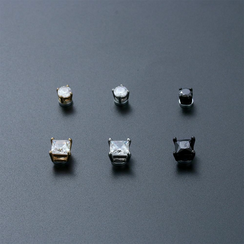 Crystal Women Mens Clip On Earrings Magnetic Ear Stud Non-Piercing CZ Zircon