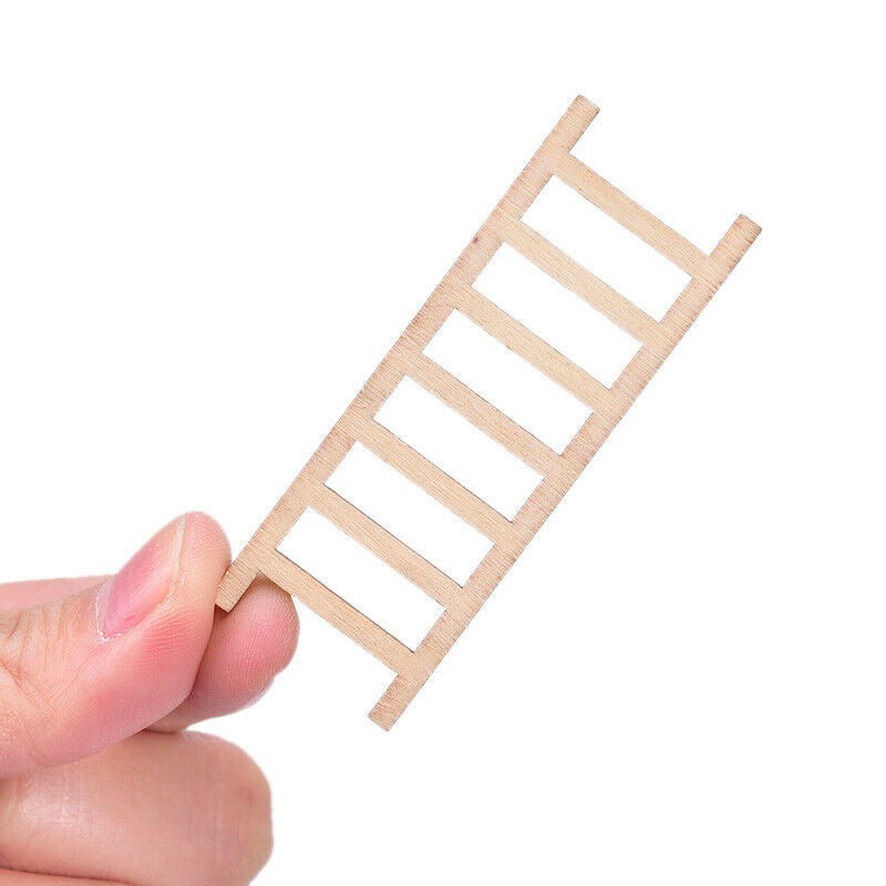 3 pcs Mini Ladder Wood Craft Micro Landscape Ornament Fairy Garden Miniature_DD