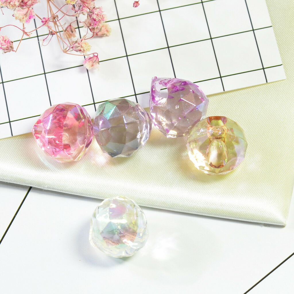 5 Pcs Drilled Faceted Water Drop Crystal Charms Beads DIY Headwear Craft