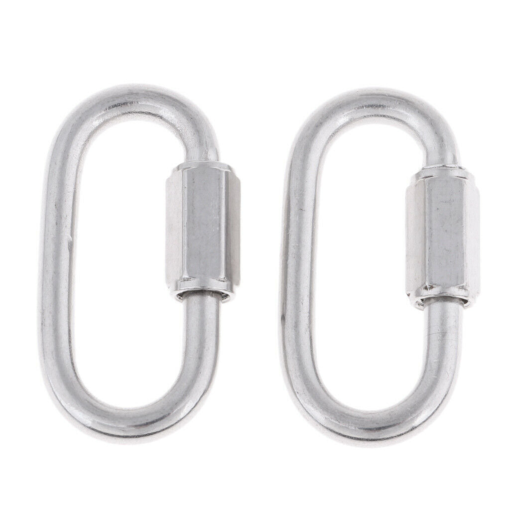 2 Pack Scuba Dive Stainless Steel Quick Link Clip Climb Carabiner Connector