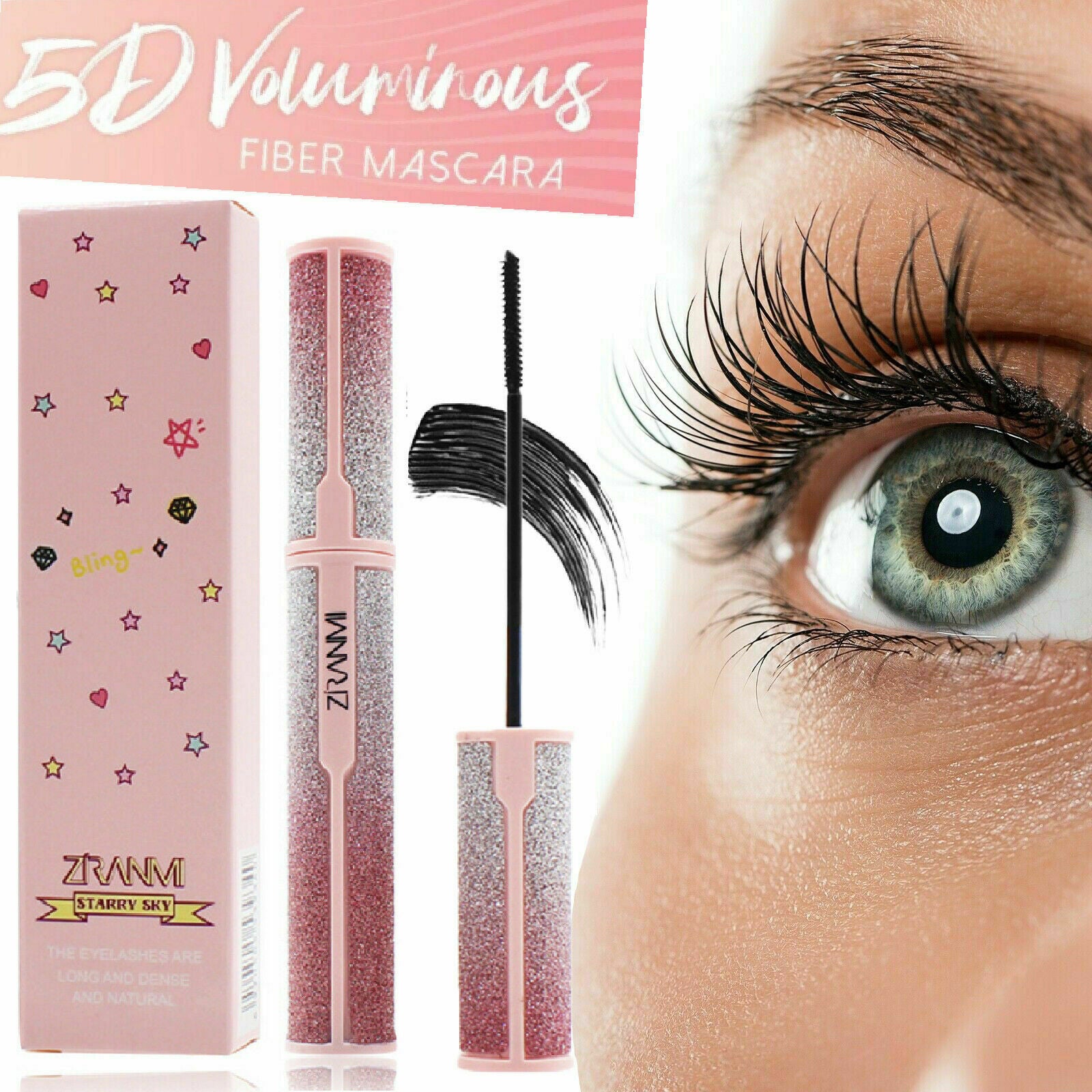 Silk Fibre Voluminous Mascara Eyelash Extension Longlasting Makeup Waterproof US