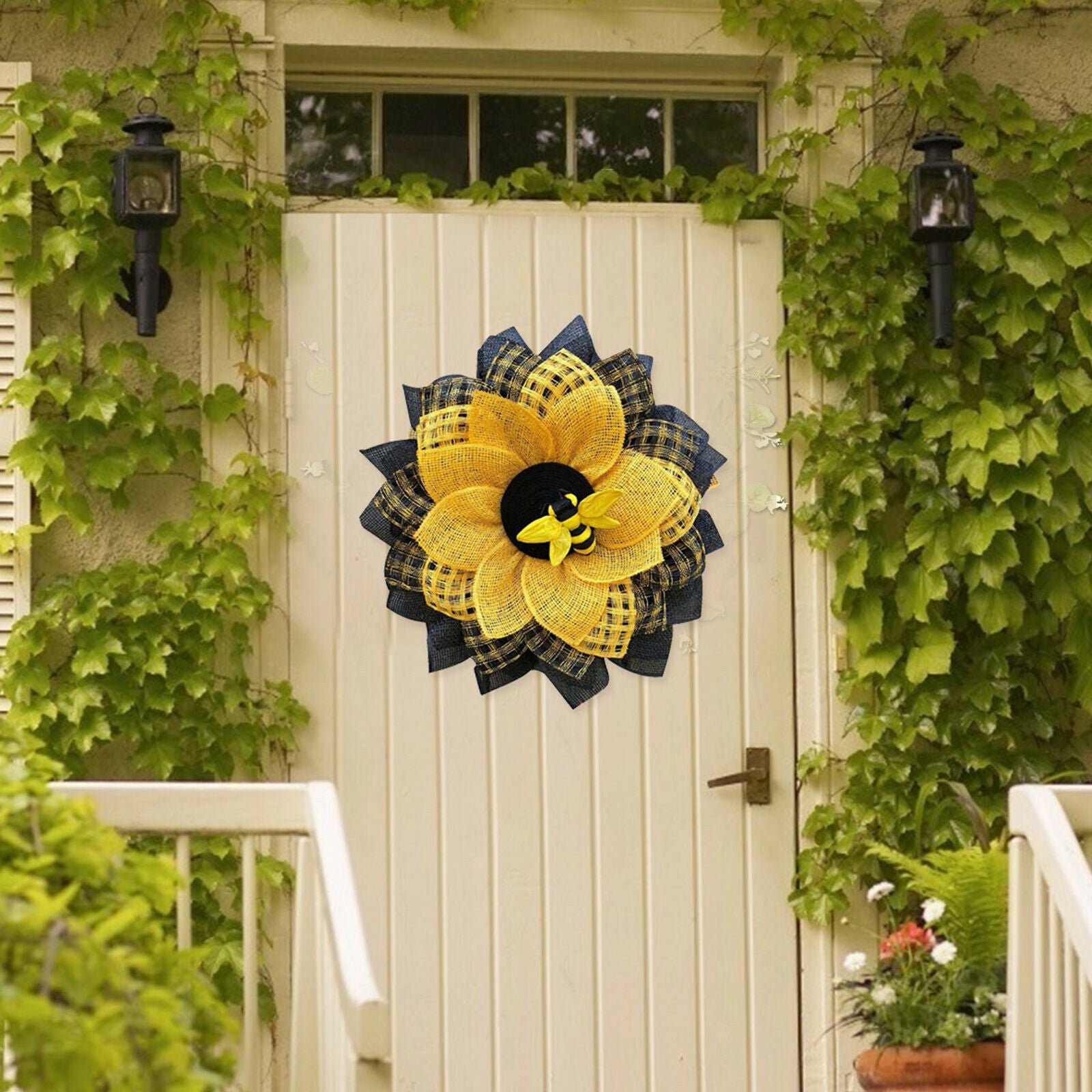 Hanging Artificial Wreath 18in Garland Door Farmhouse Garden Wedding Decor