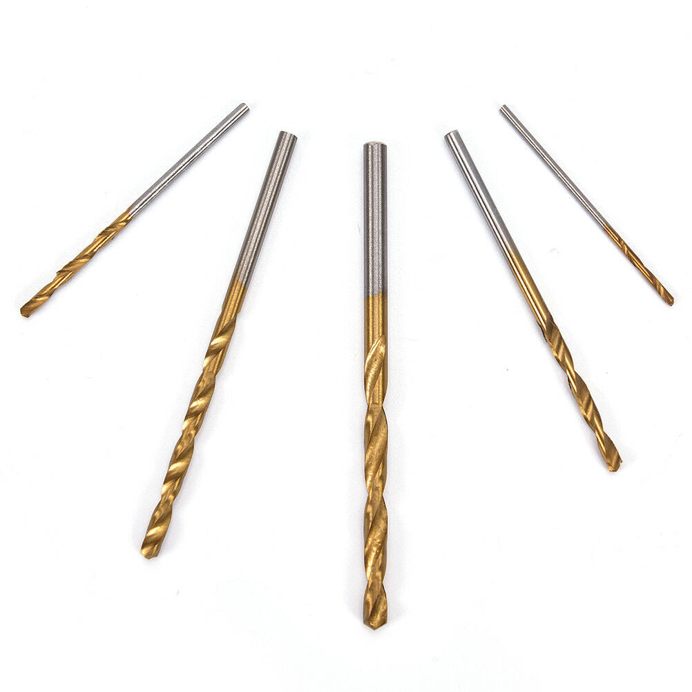 50Pcs 1/1.5/2/2.5/3mm Titanium Coated HSS High Speed Steel Drill Bit Set TooDD
