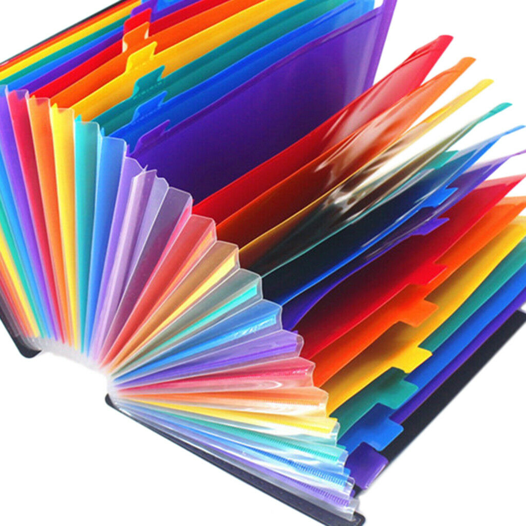 13 Pockets Expanding Files Folder Stand Box A4 Document Organizer Portable