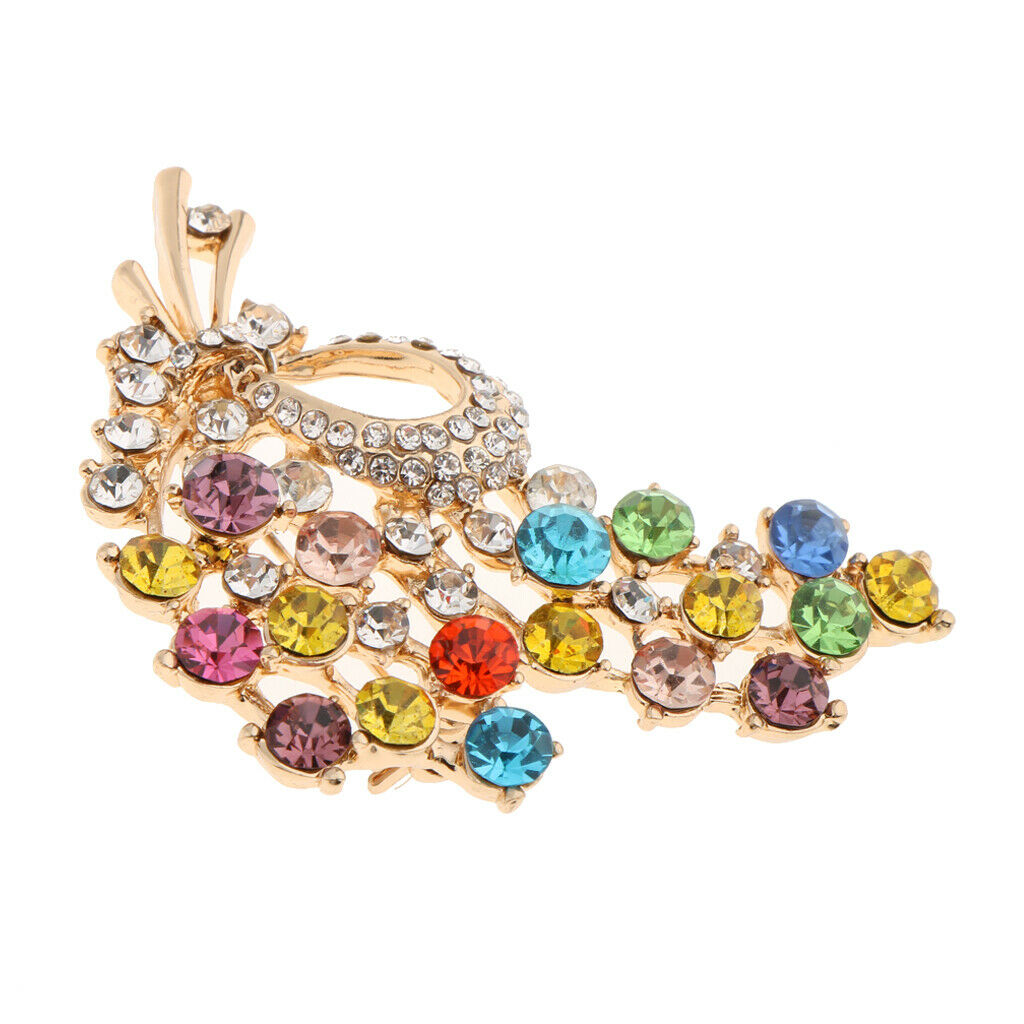 Colorful Rhinestone Crystal Flower Broach Brooch Pin Wedding Bridal Corsage