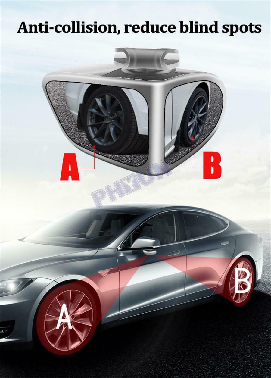 Car Right Side Mirror & Blind Spot Mirror Wide Angle Mirror Rotation Adjustable