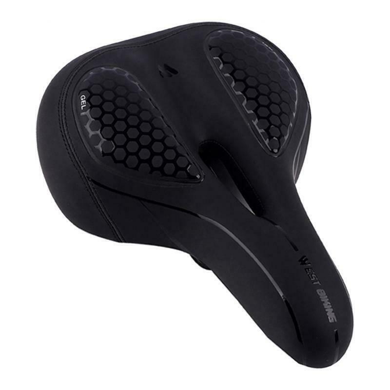 Bicycle Front Seat Cushion Bike Seat with Waterproof Back Taillight Black