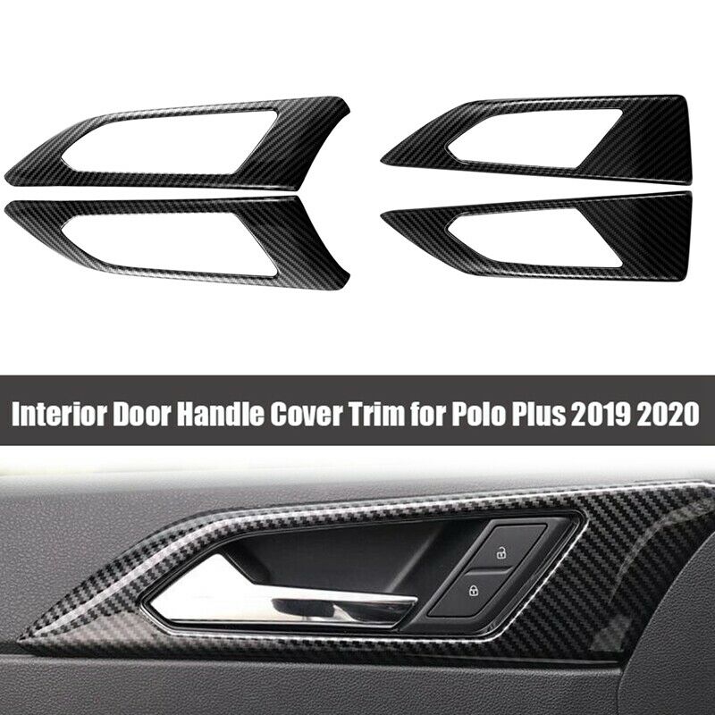 Carbon Look Interior Door Handle Cover Trim Strip Inner Door Bowl Handle PanI8T7