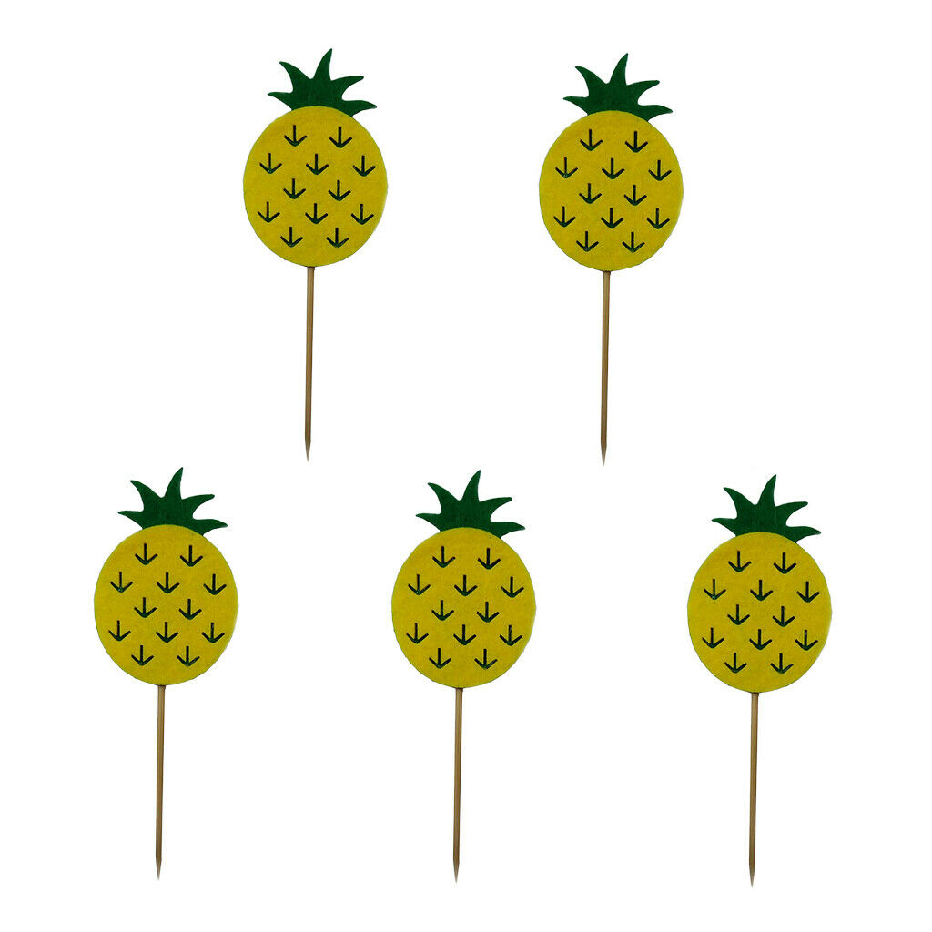 5 Pieces Pineapple Cake Toppers Baby Shower Birthday Party Cake Decorations