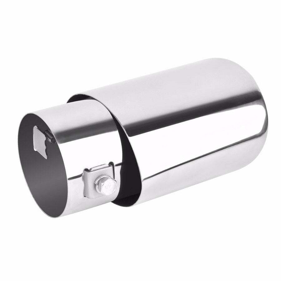 1x Chrome Stainless Steel Car Rear Round Exhaust Pipe Tail Muffler Tip Cover USA