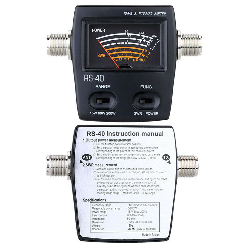 Portable Swr Standing Wave Ratio Watt Power Meter For Ham Mobile Vhf Uhf SinglR1