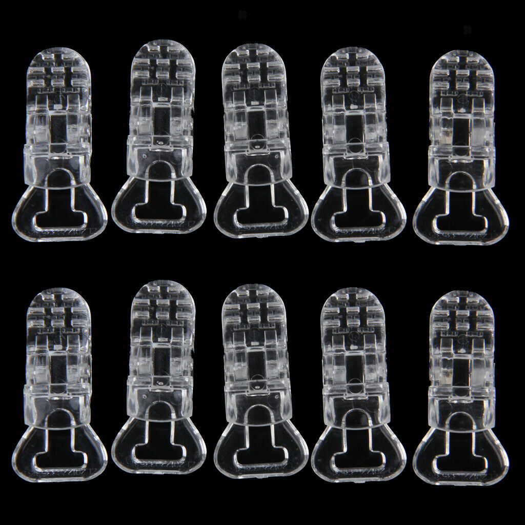 30pcs ABS T-Shape Clear Pacifier Clips Suspender Holder Craft Dummy Bib 0.8