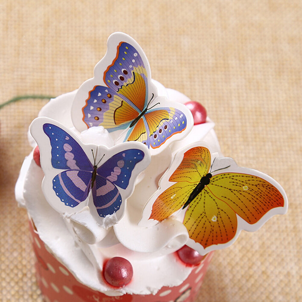 50x Butterflies Wedding Birthday Wafer Paper Cupcake Cake Toppers SE.l8