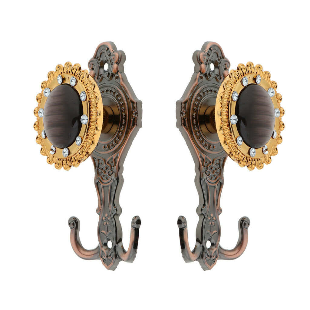 2 Pairs Wall Hook Curtain Holdbacks Coat Hat Hook Drapery Tiebacks 15x7x4cm