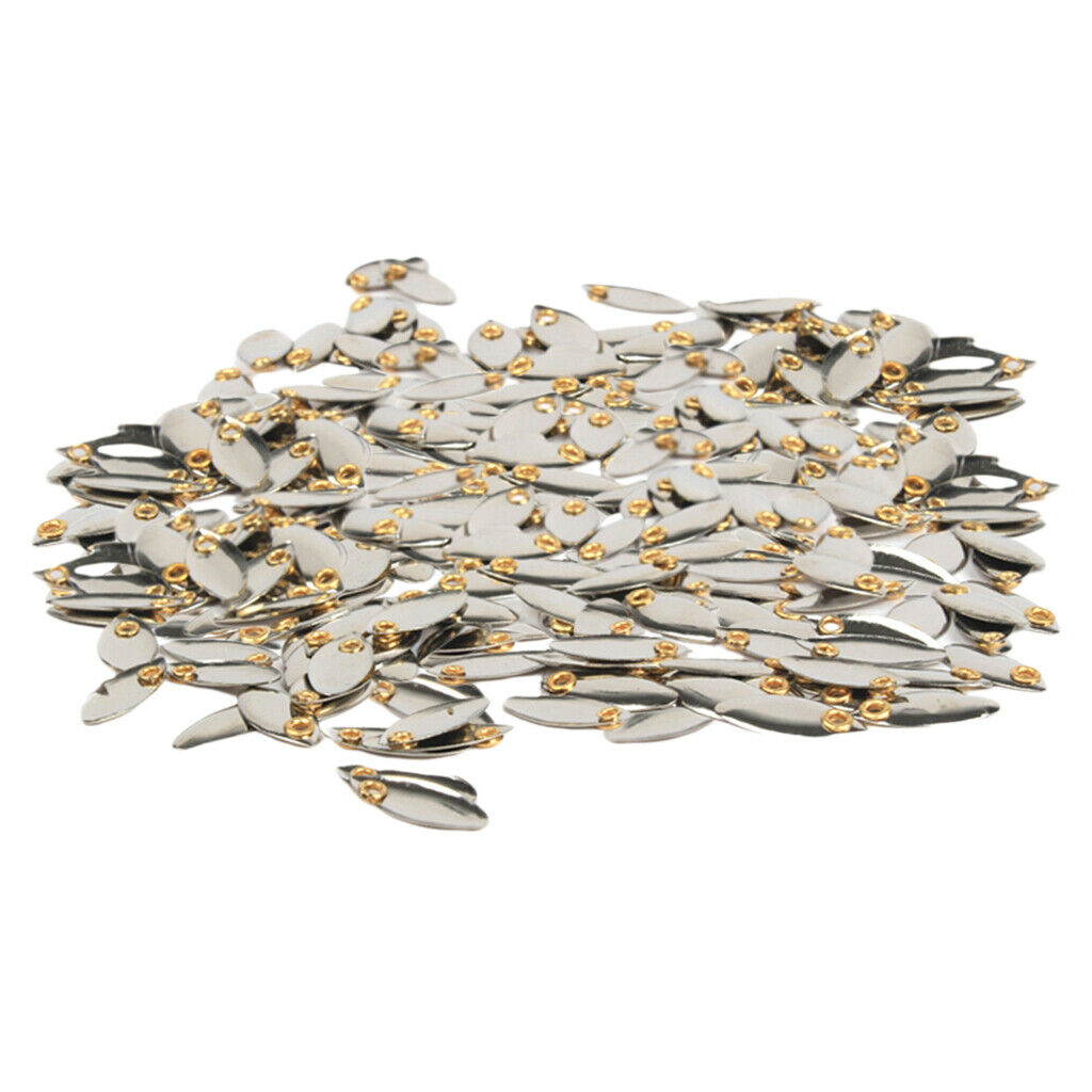 Metal Spoon Fishing Lures Hard Sequins Baits Silvery 100pcs