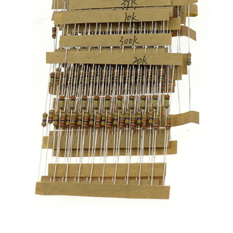 1220Pcs Resistor Kit 1/4W 5% 0.33 Ohm-4.7M Ohm 122 Value X10 Resistor ResistorA9