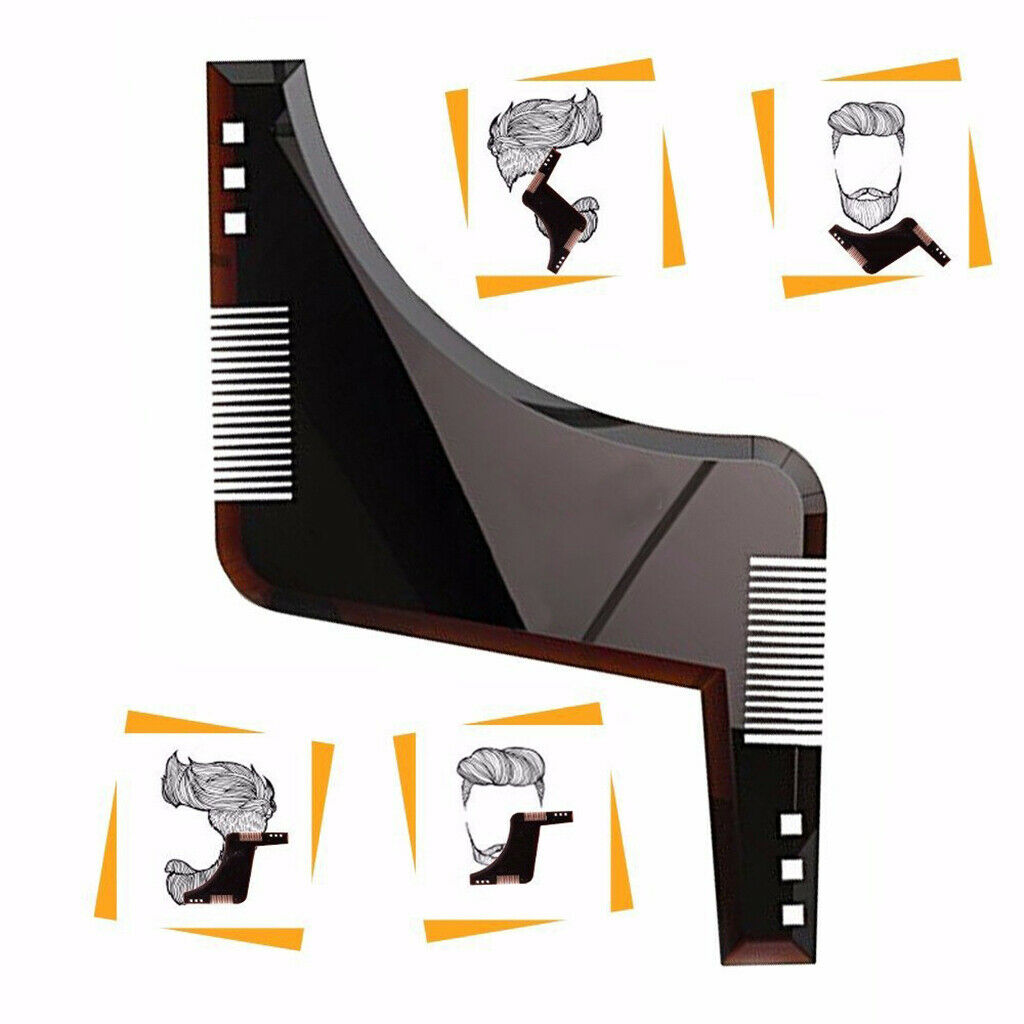 3pcs Beard Shaping Tool Styling Template Stencil Beard Comb for Salon Barber