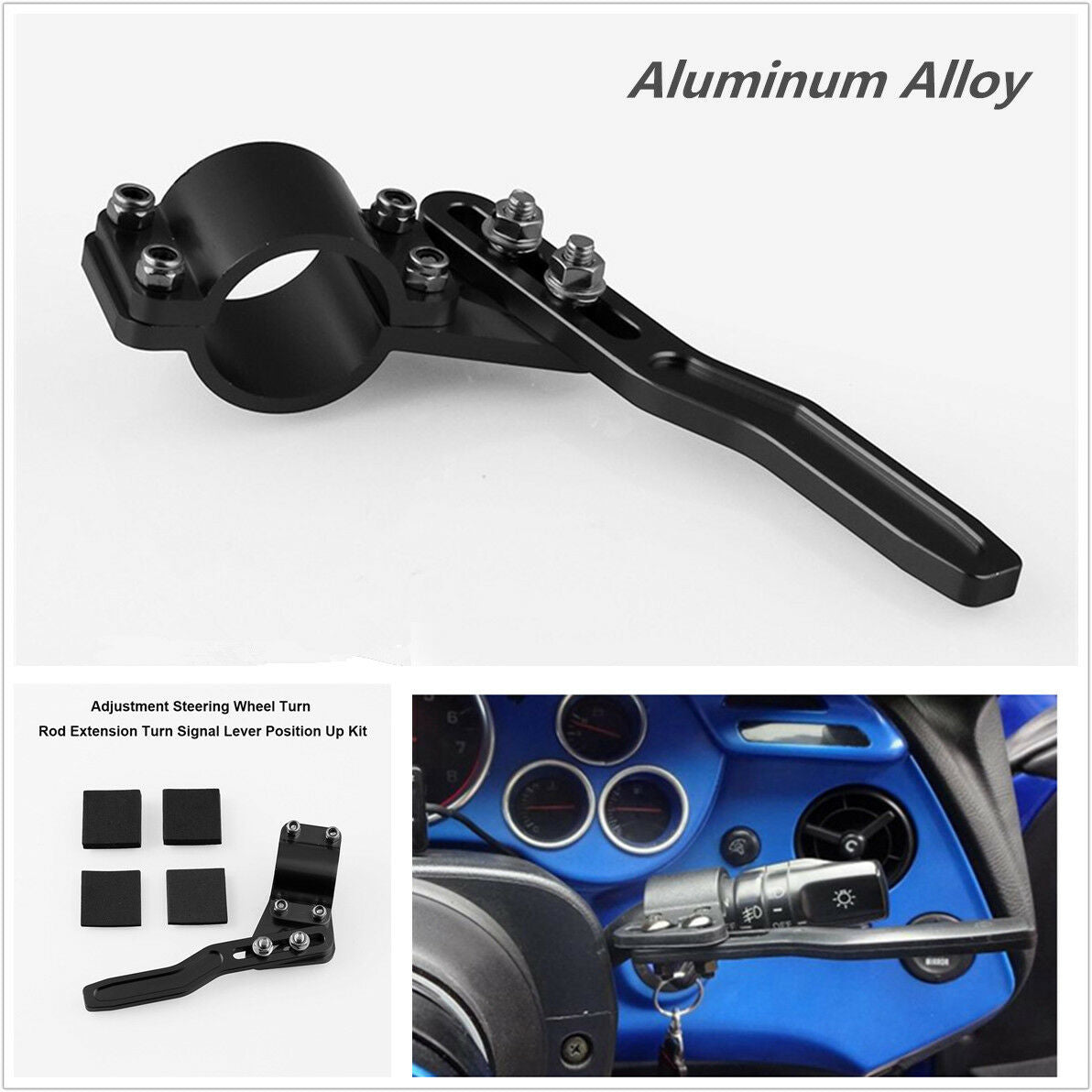 1x CNC Car Adjustment Steering Wheel Turn Signal Lever Position Up Extension Rod