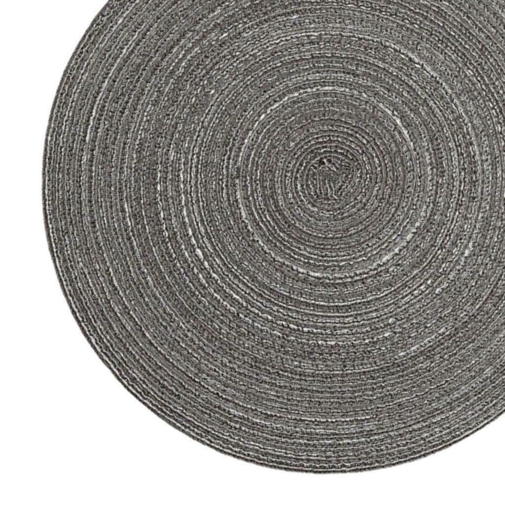 4PCS Round Braided Placemat Tablemat Bordered Table Mat for Kitchen Wedding
