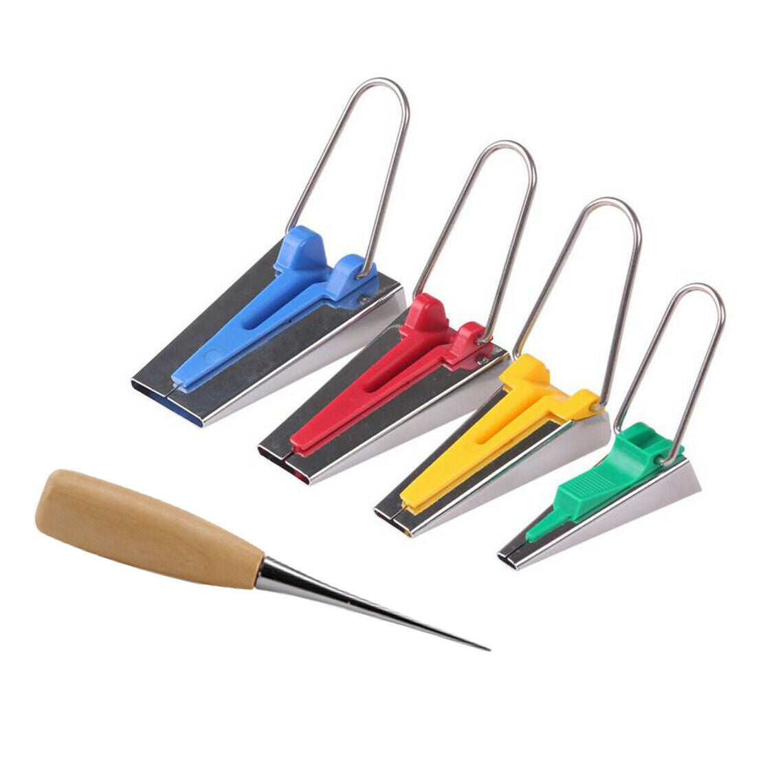 5pcs/ Set Bias Tape Maker Kit For Sewing Quilting Awl and Binder Foot Case Tools