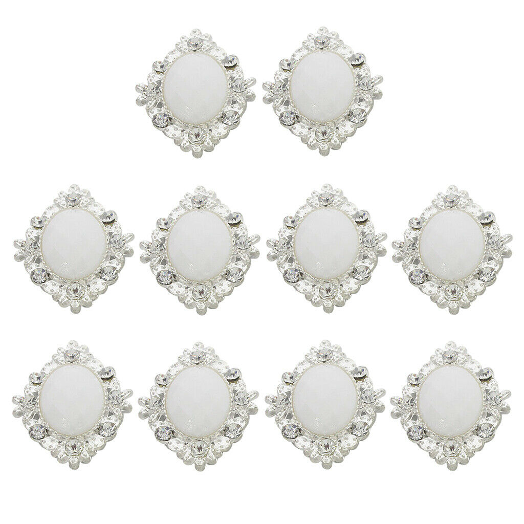10pcs Oval Crystal Rhinestone Button Flatback Embellishment Sewing Craft 1