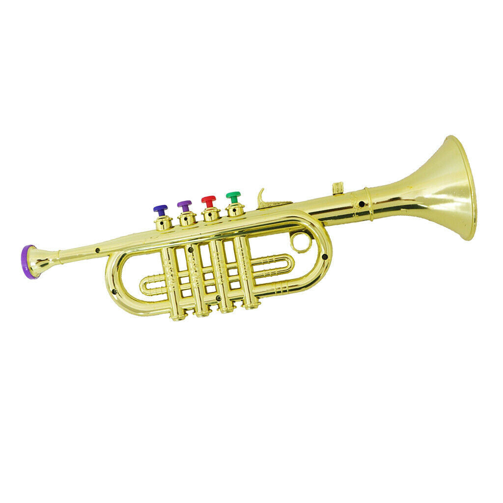 34cm Trumpet Present Horn Wind Instrument with 3 Colored Keys Lightweight