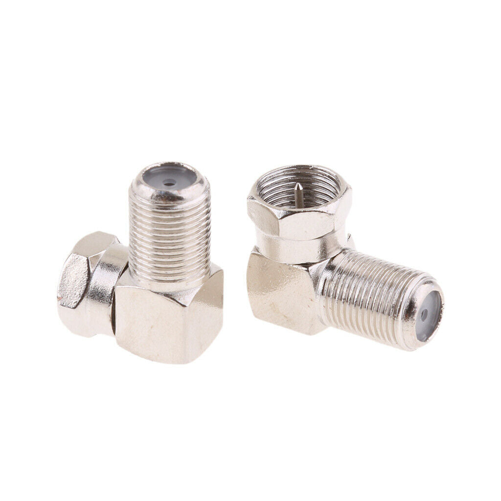 5pcs F Type Angle 90 Degree Coaxial Cable TV Adapter RG6 Connector
