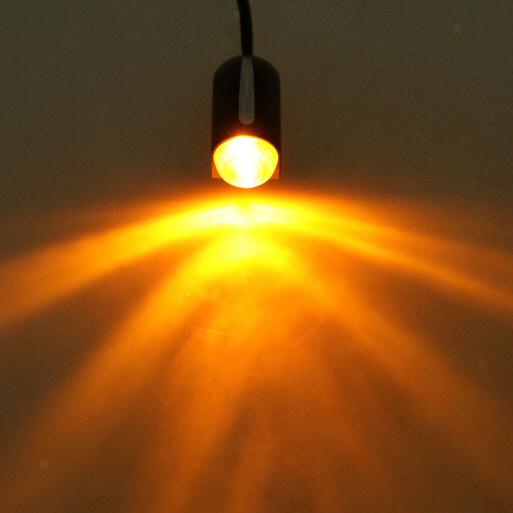 2Pcs Heavy Duty Motorcycle Bullet Turn Signals Blinker Amber Indicator Light