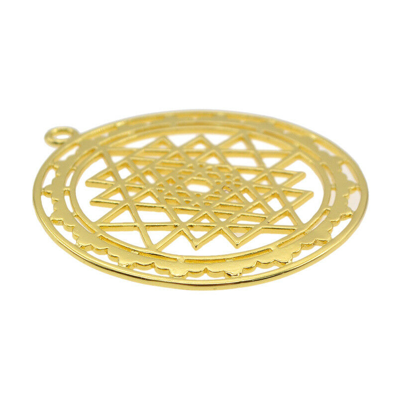 1pc Sri Yantra Sacred Geometry Pendant DIY Necklace Prosperity Mandala Talisman