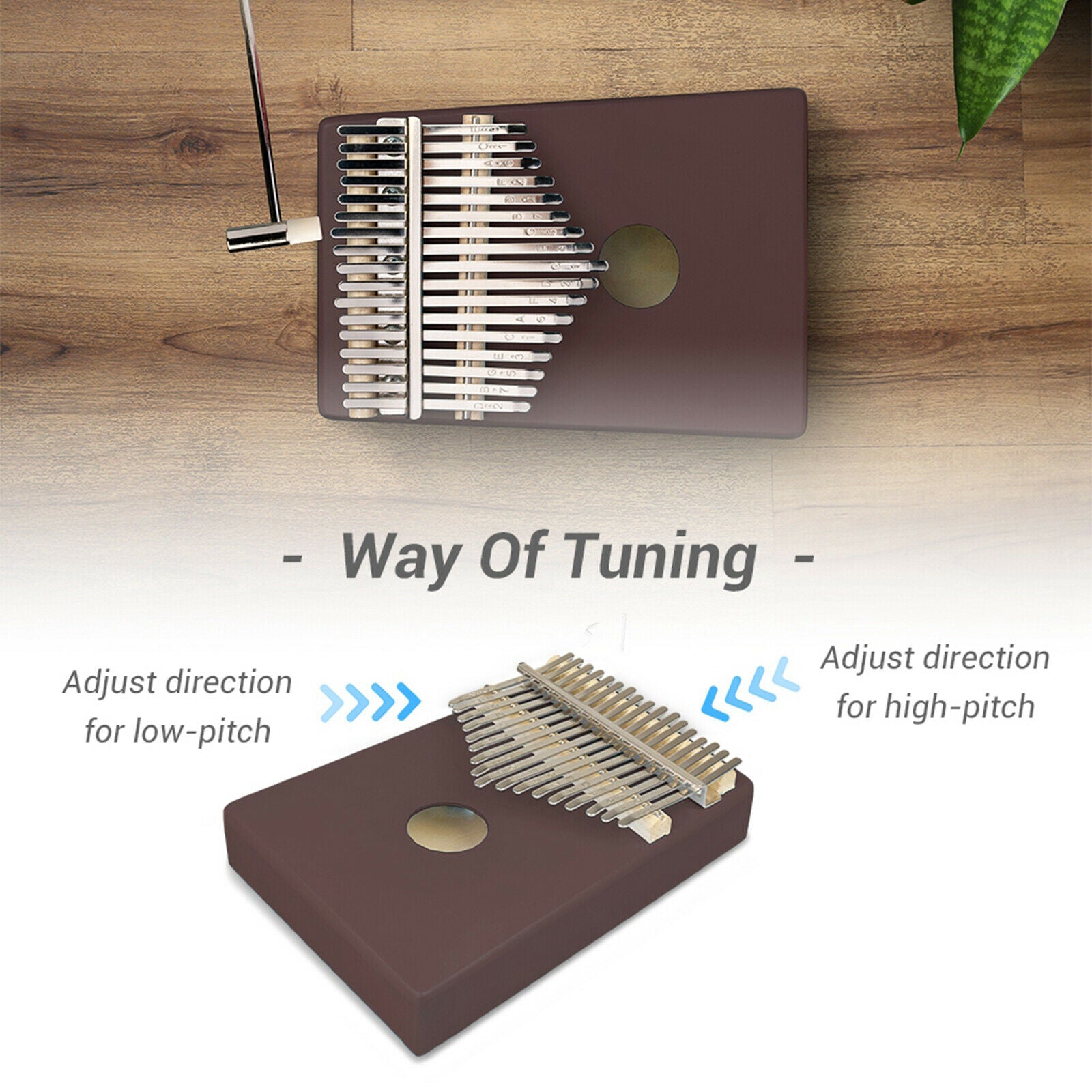 17 Key Kalimba Wood Mbira Finger Thumb Piano with Tune Hammer Christmas Gift